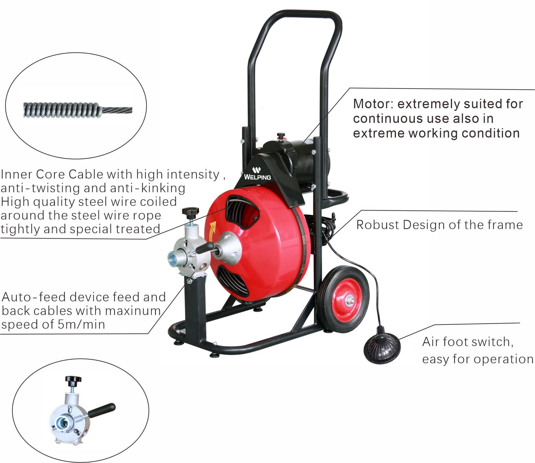 Welping Sectional Drain Cleaner