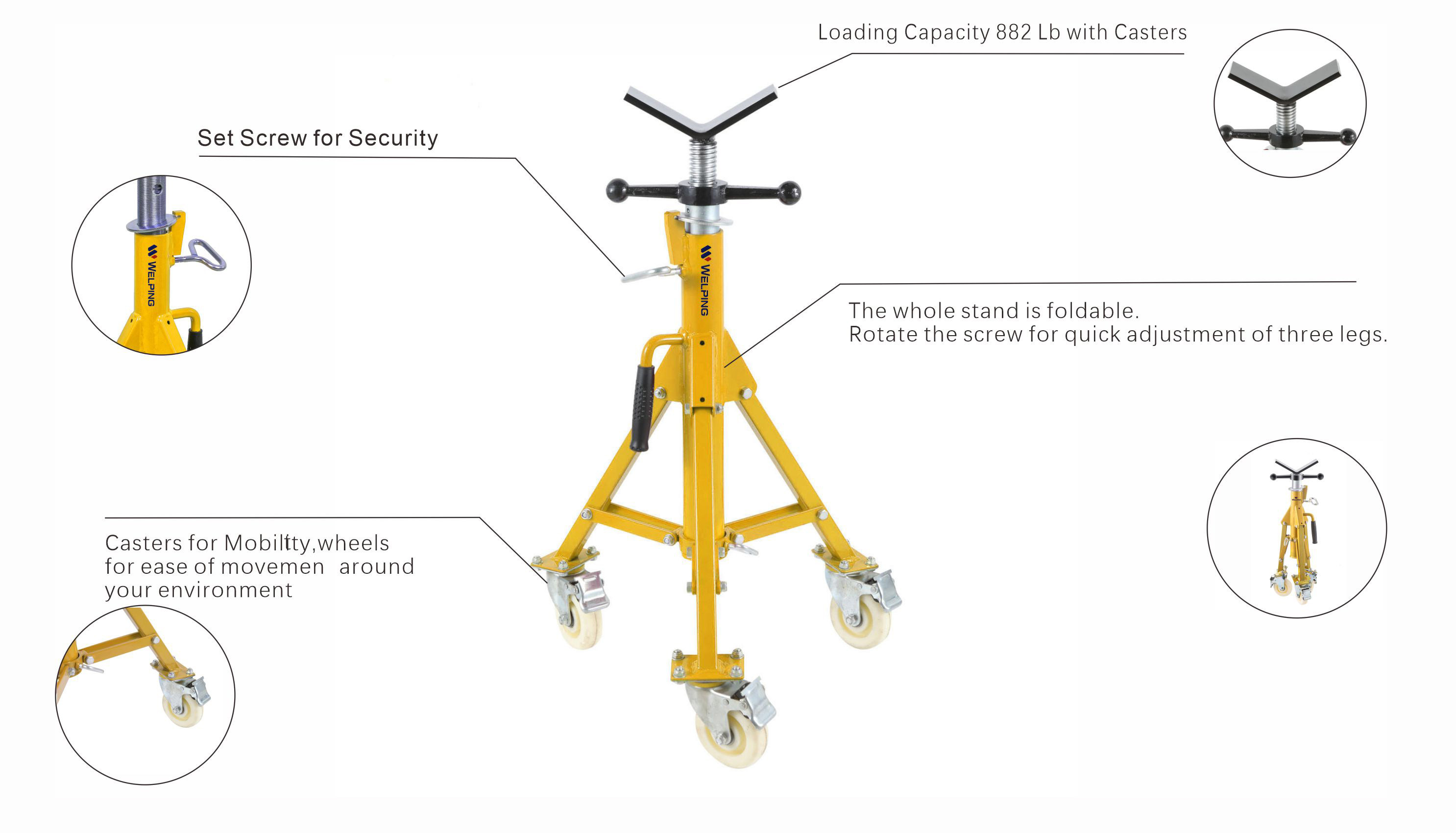 Welping 1107 Head Pipe Jack Stand