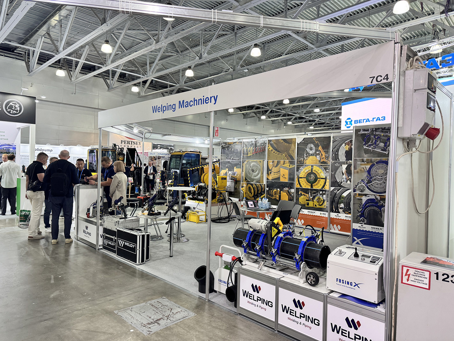 Welping in EcwaTech 2025 Exhibition Showing HDPE Butt Fusion Welding Machines and Pipe Fittings