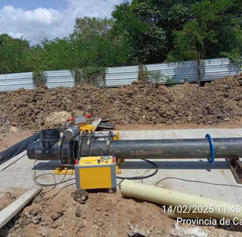 WP450A Butt Fusion Machine at Work on a Colombian Jobsite