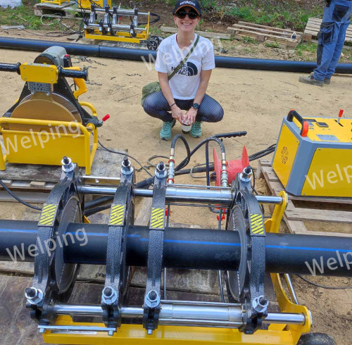 WP315A Hydraulic Butt Fusion Machine on a PE Pipeline Jobsite in Greece