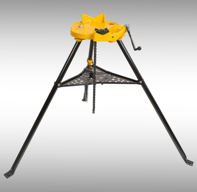 H401 Pipe Tri Stand – Chain Vise for 1/8"-6" Pipes, Threading & Cutting Tool