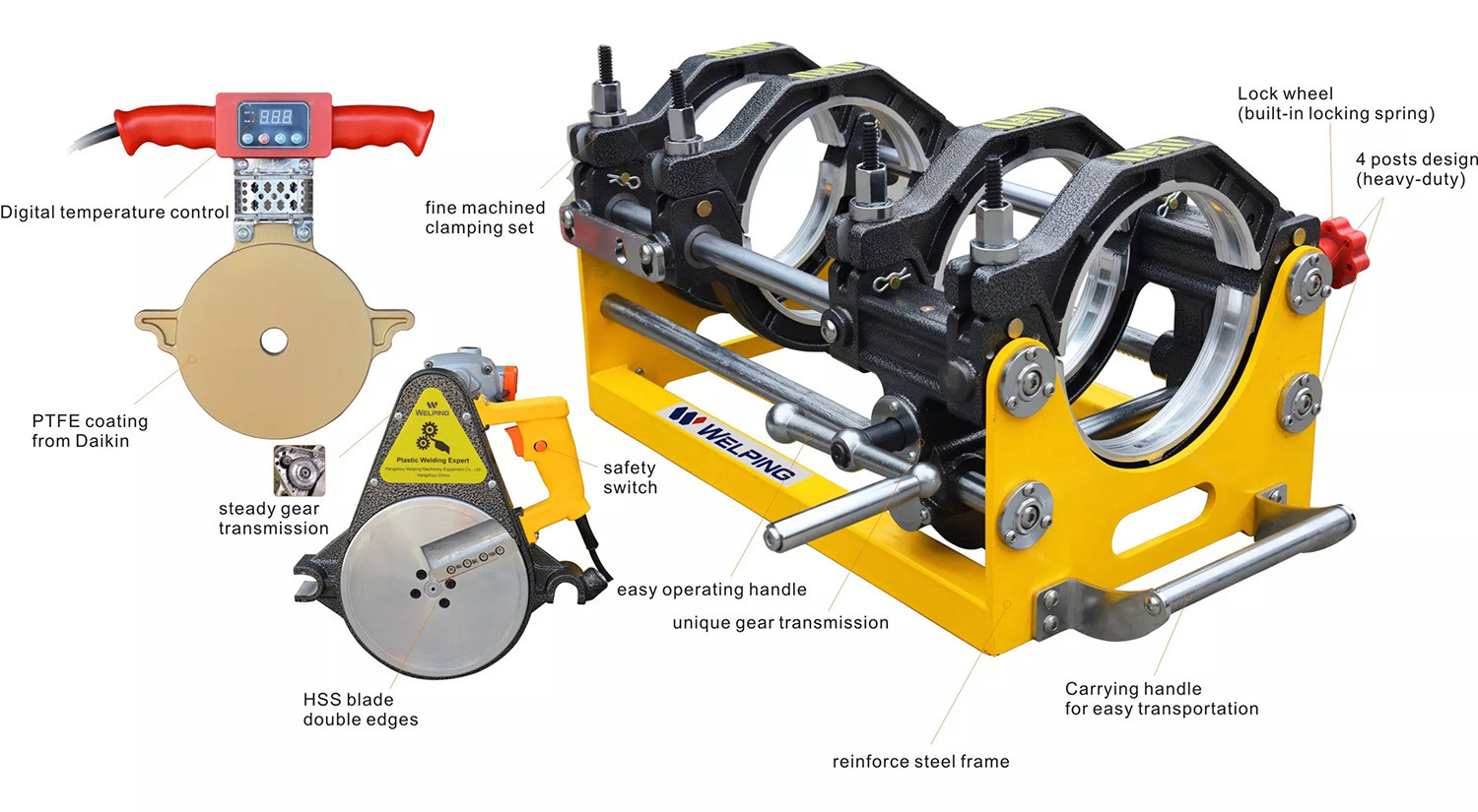 Welping 200mm Manul butt fusion machine