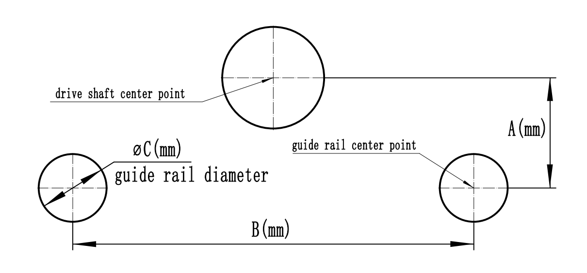 RG-H1X and RG-H2X mounting plate and drive alignment diagram