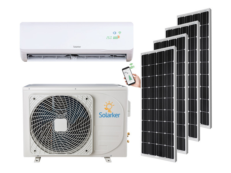 Solar hybrid ACDC solar air conditioning
