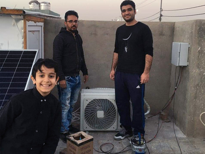 IRAK Installation de climatiseur solaire