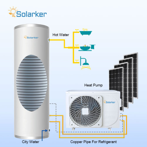 الهجين ACDC سخان المياه بالطاقة الشمسية مصدر الهواء مضخة حرارية 4.1KW 200L 300L