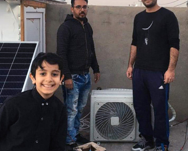 Solarker Hybrid solar air conditioner installed in Iraq Erbil city under 58 degree.