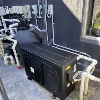 Hybrid ACDC solar swimming pool heat pump installation in France