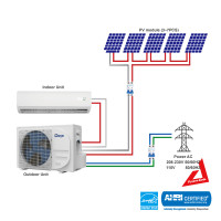 USA R32 12K Hybrid ACDC mini Split Solar Air Conditioner Air Source Heat Pump