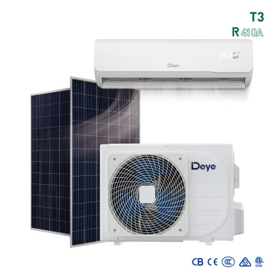 T3 R410a Middle East Hybrid ACDC Solar Powered Solar Air Conditioner 9000BTU Cooling & Heating Wall Mounted AC