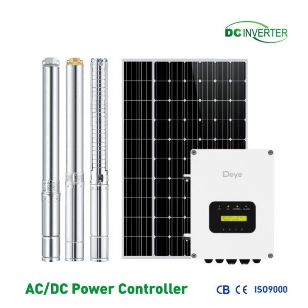 Auto Start High power hybrid solar pump for irrigation 100% Solar Powered Hybrid AC/DC High Speed Submersible Solar Water Pump with Automatic Switch for Industrial Irrigation and Farming