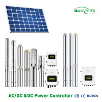 Auto Start High power hybrid solar pump for irrigation 100% Solar Powered Hybrid AC/DC High Speed Submersible Solar Water Pump with Automatic Switch for Industrial Irrigation and Farming