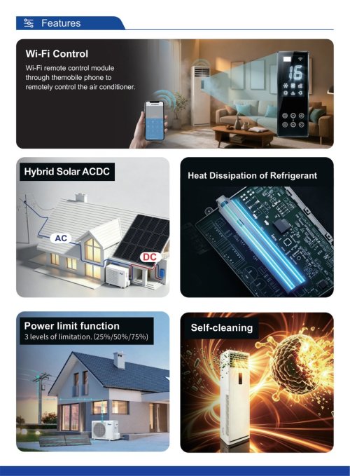 Solar Air Conditioner Floor Standing Type (Hybrid AC/DC)