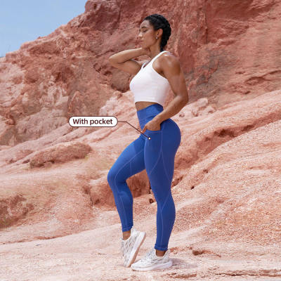 China Manufacturers Custom High Waist Stretch Butt Lift Yoga Pants With Pockets