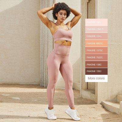 China Manufacturers Custom ECO Friendly Ribber Solid Colors Yoga Set Activewear For Women