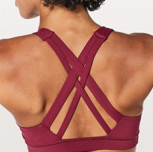 Private label custom active wear women strappy yoga sports bra, fitness bra