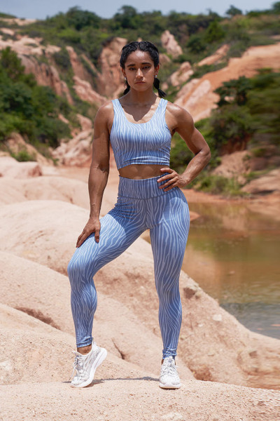 Wholesale Activewear Clothing Ladies Print Sports Bra Yoga Pants Fitness Workout Set