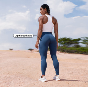 High Waisted Workout Leggings Solid Color Hip Lift Design China Sportswear Manufacturer