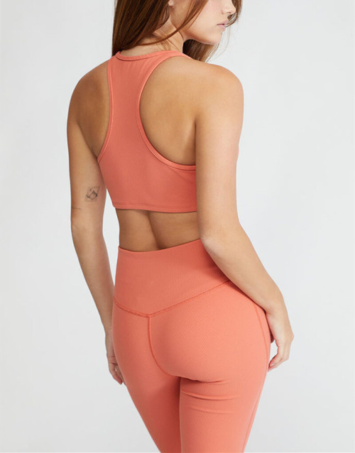 Wholesale yoga wear  racer back plain custom workout sports bra for running