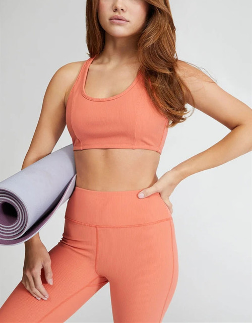 Wholesale yoga wear  racer back plain custom workout sports bra for running