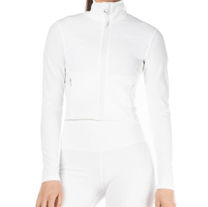 Custom women's jackets Nylon Stretchy Slim Fit Cropped Yoga Jackets With Zipper Pockets For Women
