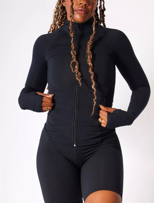 Women Full Zipper Regular Yoga Jackets With Side Pockets