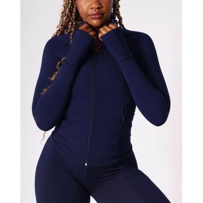 Women Full Zipper Regular Yoga Jackets With Side Pockets
