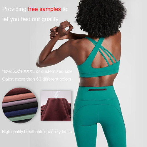 High quanlity  Women Active Wear yoga top double straps sports bra