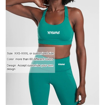 High quanlity  Women Active Wear yoga top double straps sports bra