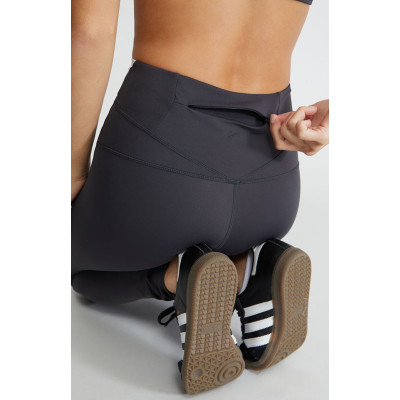 High Waist Crossover Yoga Leggings Color Block Full Length Tights With Back Zipper Pockets