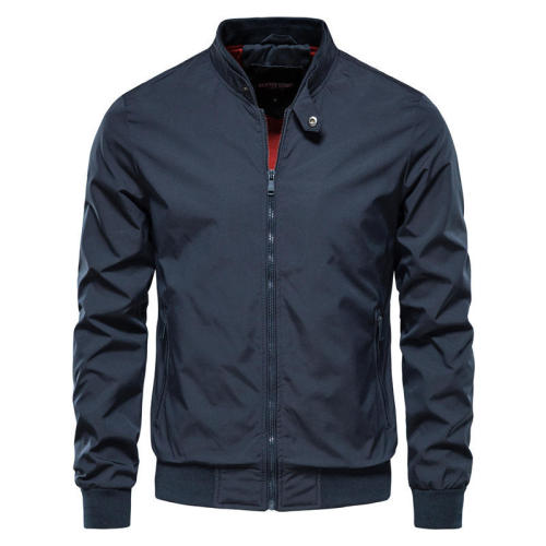 High Quality Solid Color Stand Collar Jacket Men Winter Plus Size Jacket Flyer Bomber Jacket