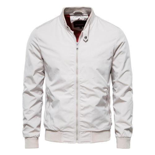 High Quality Solid Color Stand Collar Jacket Men Winter Plus Size Jacket Flyer Bomber Jacket