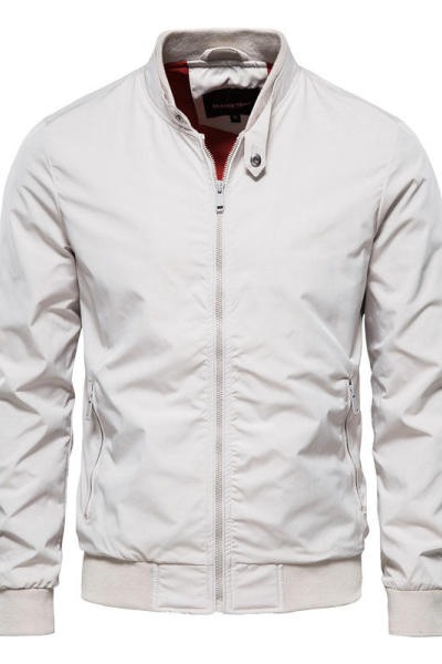 High Quality Solid Color Stand Collar Jacket Men Winter Plus Size Jacket Flyer Bomber Jacket