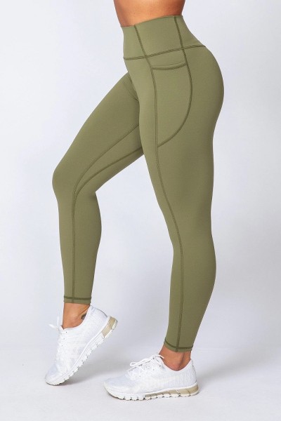 High waist compression yoga leggings with side pockets
