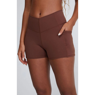 V Waist Compressive Yoga Shorts With side pockets