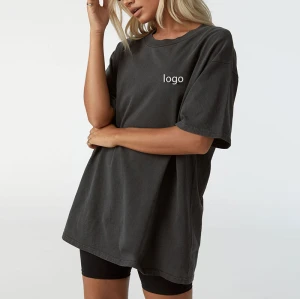 Wholesale High Quality , Customized top Printed Logo OverSized  Shirt, Women Blank T Shirt