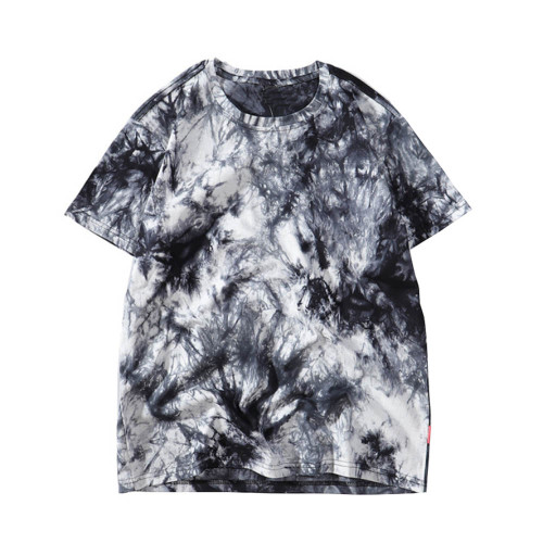 Women Crew Neck Casual Short Sleeve shirt, Tie Dye Print Loose T Shirt ,High Street Tees