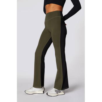 China Manufacturer Stylish Color Block Flared Yoga Pants Casual Bell-Bottomed Pants For Women
