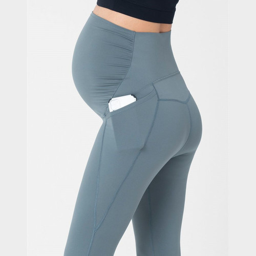 China Manufacturer Custom phone pockets high waist maternity leggings