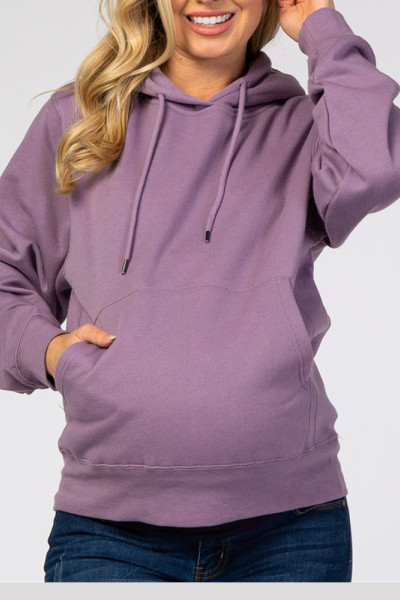 China Manufacturer Long Sleeve Soft Fleece Maternity Drawstring Hoodie