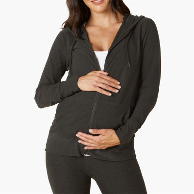 China manufacturer everyday wear zippered front maternity jacket