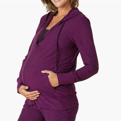 China manufacturer everyday wear zippered front maternity jacket