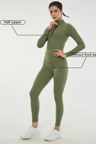 YYFJ01 Autumn Gym Long Sleeve Sports Top Jacket Suit Fitness Sports Training Long Sleeve Yoga Sets