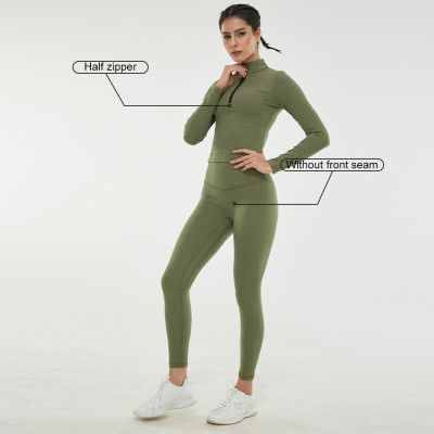 YYFJ01 Autumn Gym Long Sleeve Sports Top Jacket Suit Fitness Sports Training Long Sleeve Yoga Sets