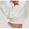 Custom Crop Hoodies For Women 100% Cotton Crewneck Pullover Plain Sweatshirts