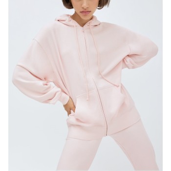 Women High Quality Zipper Hoodies Cotton Sweatshirts