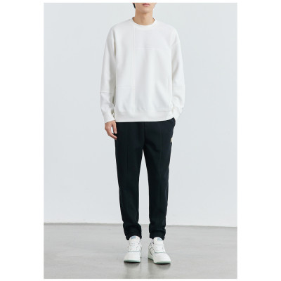 Loose men's hoodie,waffle lattice patchwork men's hoodie,round neck men's hoodie fall/winter