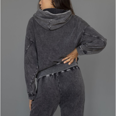 Women's Hooded Sweatshirts,Custom Wash Hoodies with Kangaroo Pockets,Plain Hooded Sweatshirts