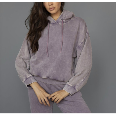 Women's Hooded Sweatshirts,Custom Wash Hoodies with Kangaroo Pockets,Plain Hooded Sweatshirts